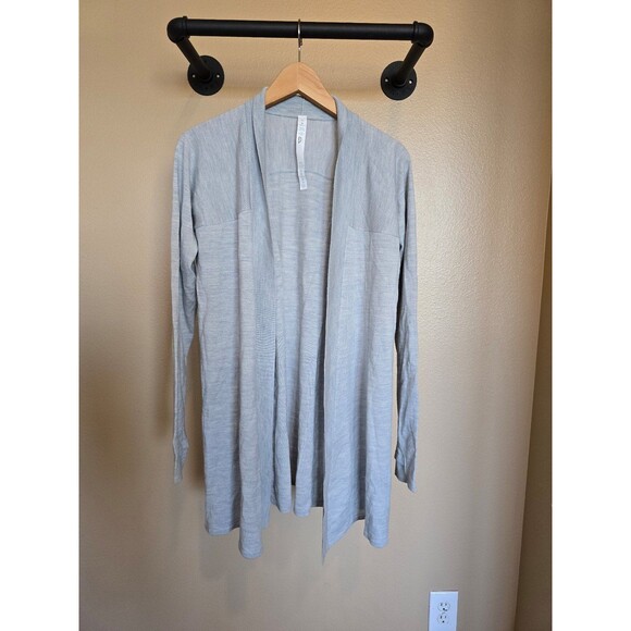 lululemon athletica Tops - Women Lululemon Blissful Zen Sweater Heathered Starlight Cardigan wool Size 10